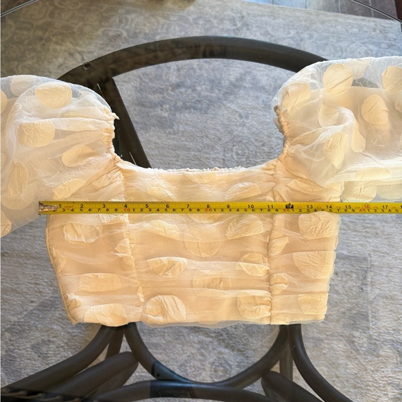 Elegant Cream bachelorette party Puff Sleeve Top - Picture 3 of 7